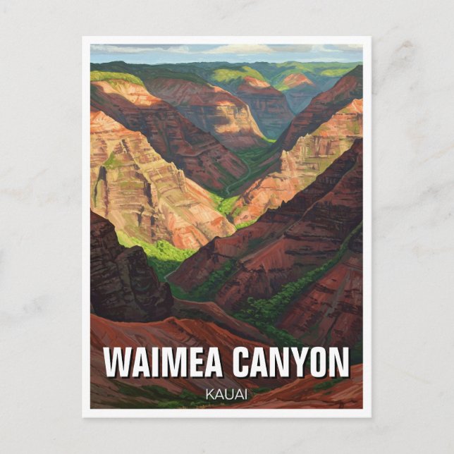 Waimea Canyon Kauai Hawaii Travel Vykort (Framsida)
