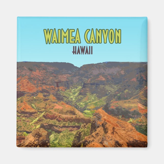 Waimea Canyon Kauai Hawaii Vintage resor Magnet (Framsidan)