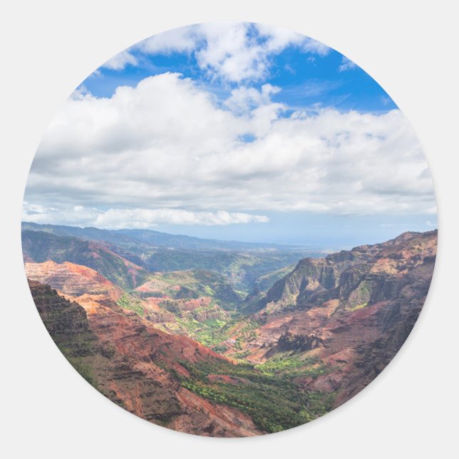 Waimea Canyon Runt Klistermärke (Framsida)