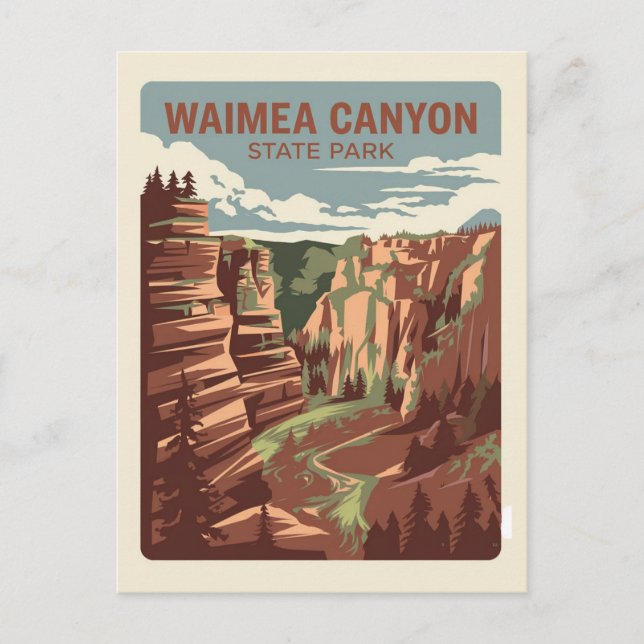 Waimea Canyon State Park, Hawaii Vykort (Framsida)