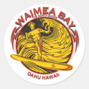 WAIMEA-FJÄRDHAWAII SURFA RUNT KLISTERMÄRKE