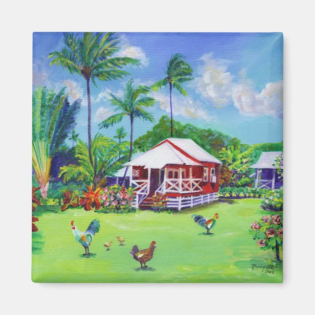 Waimea Plantation Cottage 49 Red House Magnet (Framsidan)