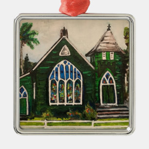 Waioli Huiia Church, Kauai Painting Julgransprydnad Metall
