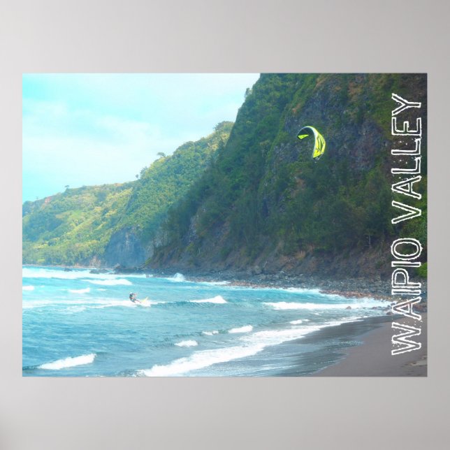 Waipio Valley Big Island Hawaii Kite Board poster (Framsidan)
