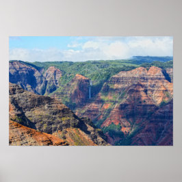 Waipoo-fallen i Waimea Canyon, Kauai, Hawaii Poster