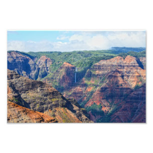 Waipoo Falls i Waimea Canyon, Kauai, Hawaii Fototryck