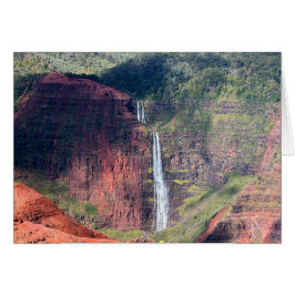 Waipoo nedgångar i den Waimea kanjonen på Kauai Hälsningskort