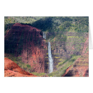 Waipoo nedgångar i den Waimea kanjonen på Kauai Hälsningskort