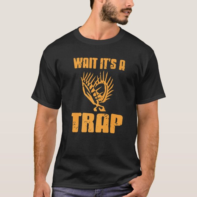 Wait It's A Trap Cool Venus Flytrap Retro Present T Shirt (Framsida)