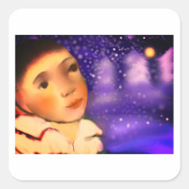 Waiting for Santa Fyrkantigt Klistermärke