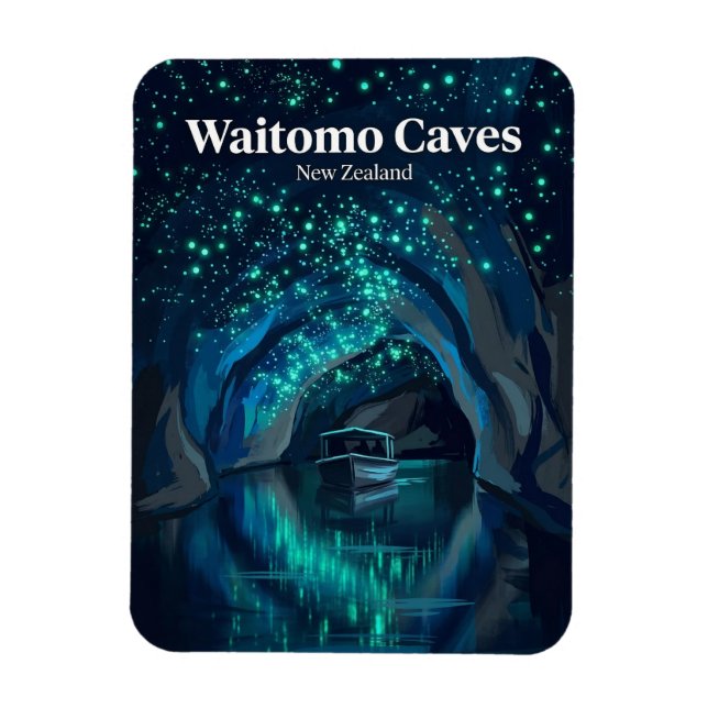 Waitomo Glowworm Caves Nya Zeeland Magnet (Vertikal)