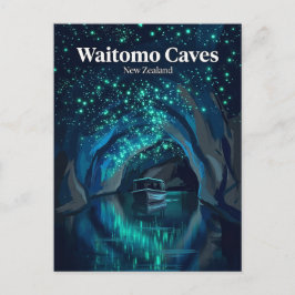 Waitomo Glowworm Caves Nya Zeeland Vykort