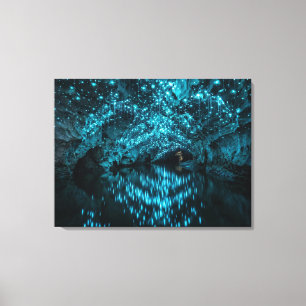 Waitomo Glowworm Galaxy - Bioluminescent grottrefl Canvastryck