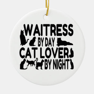 Waitress Cat Lover Julgransprydnad Keramik