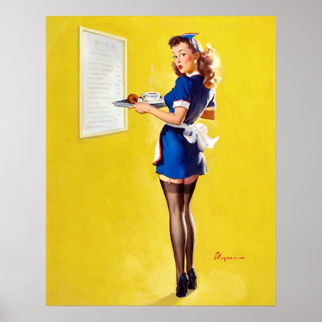 Waitress Pin Up Poster (Framsidan)
