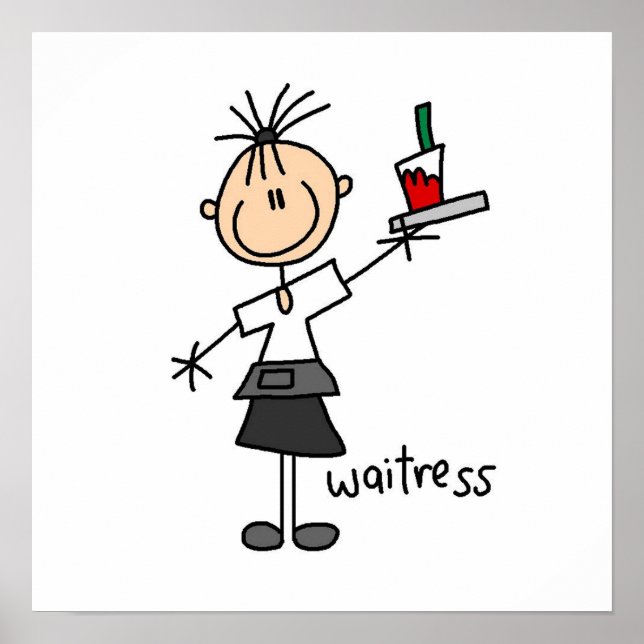 Waitress Stick figur Poster (Framsidan)