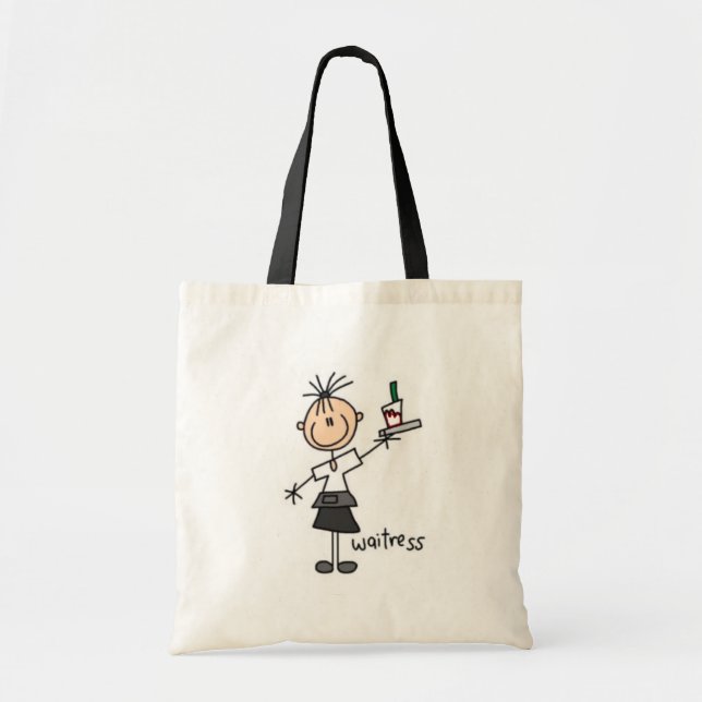 Waitress Stick figur Tygkasse (Framsidan)
