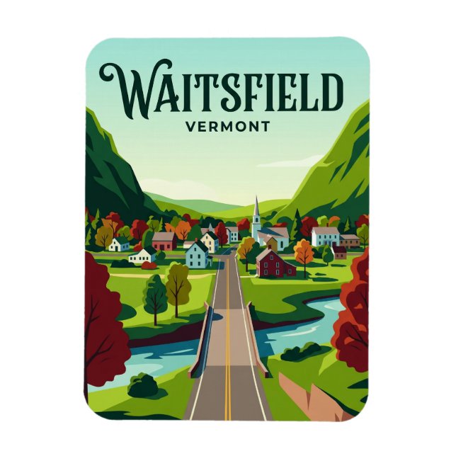 Waitsfield USA Magnet (Vertikal)
