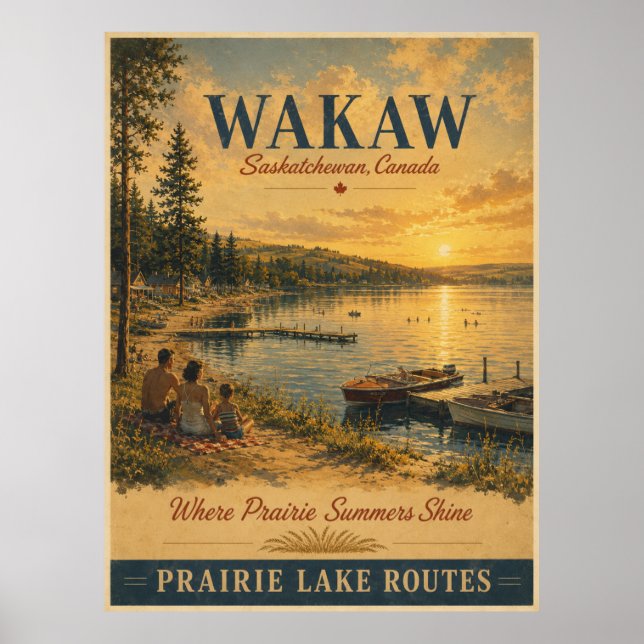 Wakaw Saskatchewan Prärie Sommar Vintage Affisch (Framsidan)