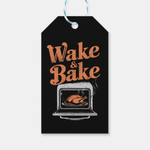 Wake Bake Turkisk Middag Rolig Thanksgiving Presentetikett