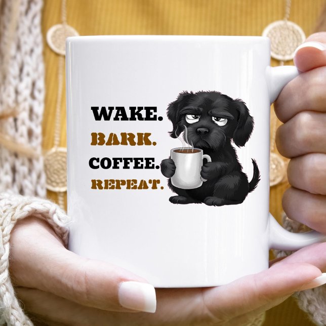 wake bark coffee repeat coffee Pet Dog & Coffee  Kaffemugg (Skapare uppladdad)
