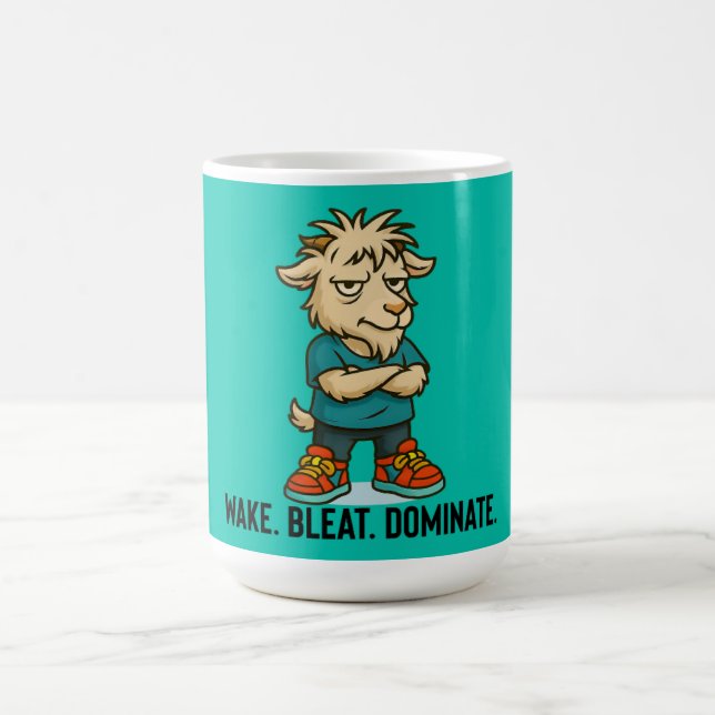 Wake Bleat Dominate Goat Mug Kaffemugg (Center)