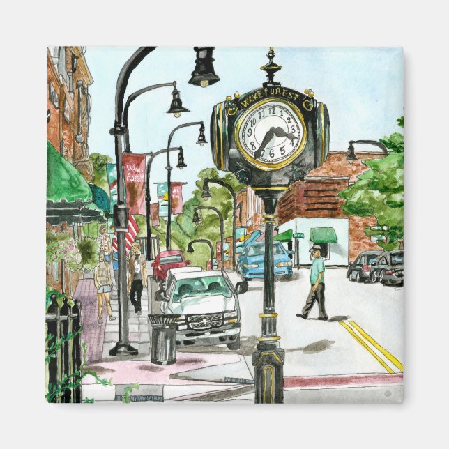 Wake Forest, NC Watercolor Magnet (Framsidan)