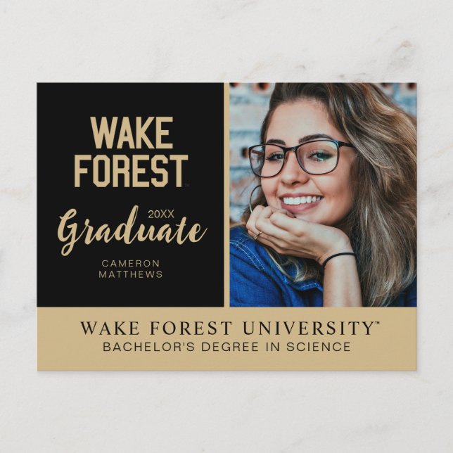 Wake Forest University | Wake Forest Meddelande Vykort (Framsida)