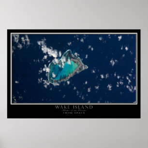 Wake Island Satellite Poster Karta