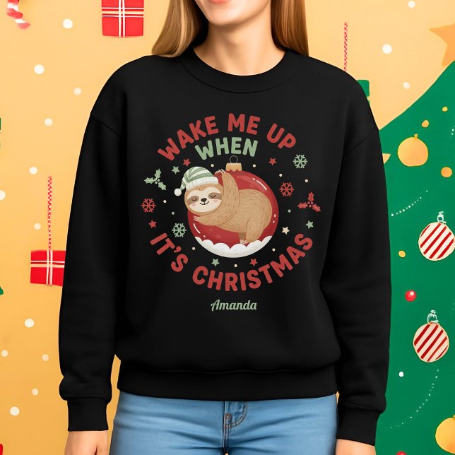Wake Me Up When It’s Christmas Funny Sloth T Shirt (Skapare uppladdad)