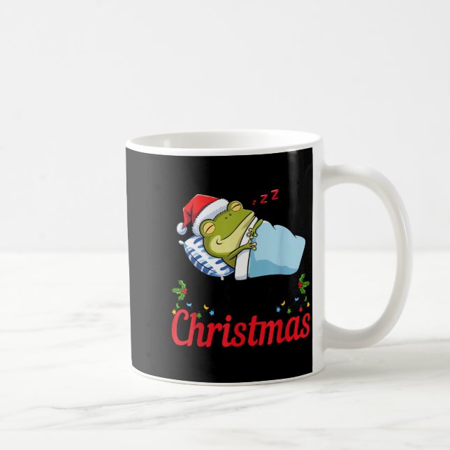 Wake Me Up When It's Christmas Cute Frog Animal Sl Kaffemugg (Höger)
