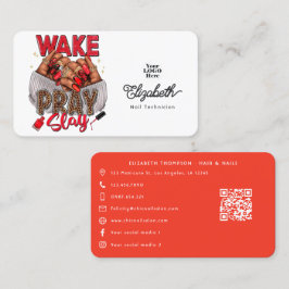 Wake, Pray, Slay Nagelsalong Affärsdesign Visitkort
