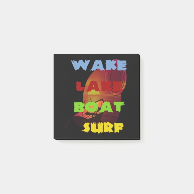 Wake Sjö Boat Surfa Post-it Block (Framsida)