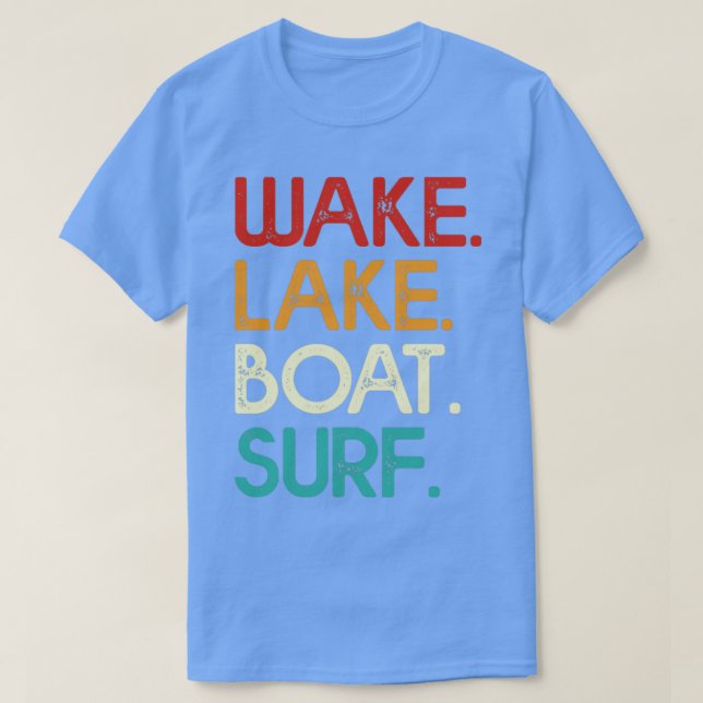 Wake Sjö Boat Surfa T Shirt (Design framsida)