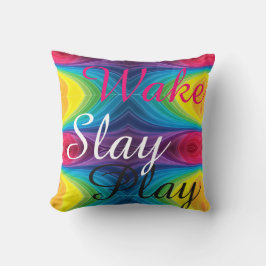 Wake Slay Play Rainbow REVERSABLE Kudde