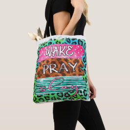 Wake Slay Pray leopard print  Tygkasse