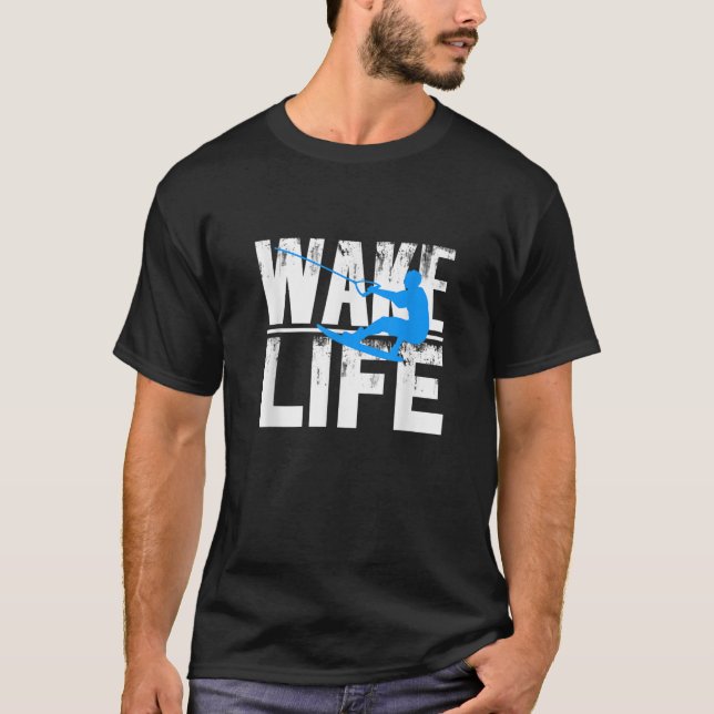 Wake Surfing Life Gif Boat Sjö Wakesurfing T Shirt (Framsida)