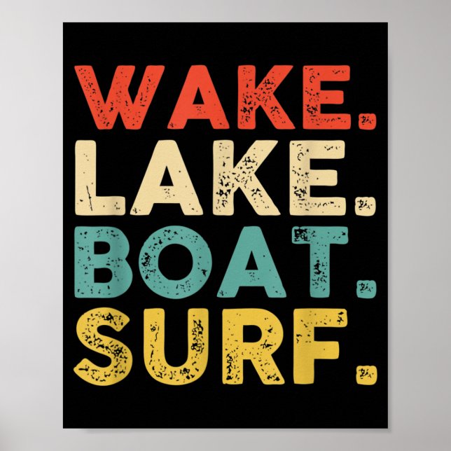 Wake Surfing Wake Surfa Wake Surfing Rope Wake Sur Poster (Framsidan)