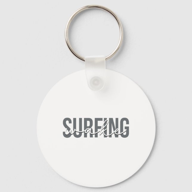 Wake Surfing Wakesurf Wake Surfare Surfing Båt  Nyckelring (Framsida)