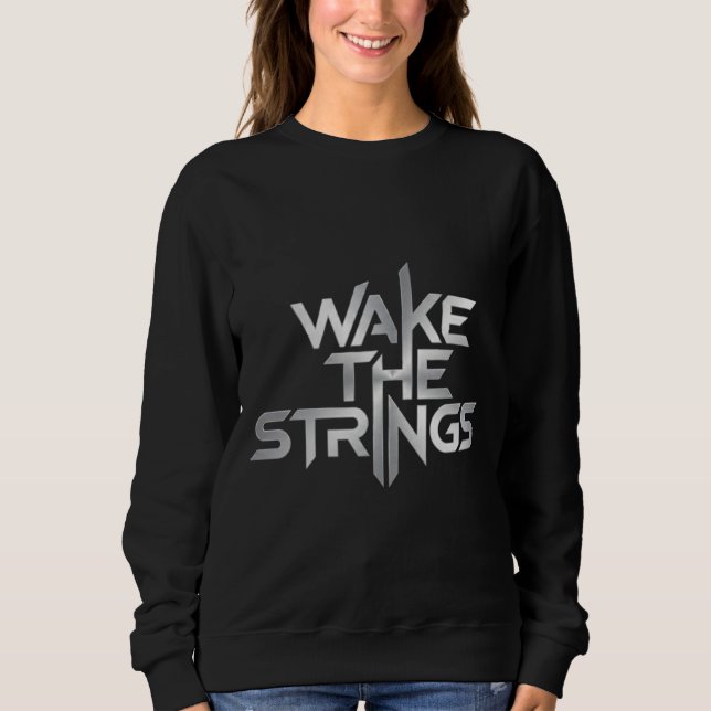 Wake The Strings – Musiktypografi T Shirt (Framsida)