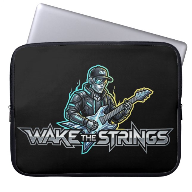 Wake The Strings Retro Future Art Laptop Fodral (Framsidan)