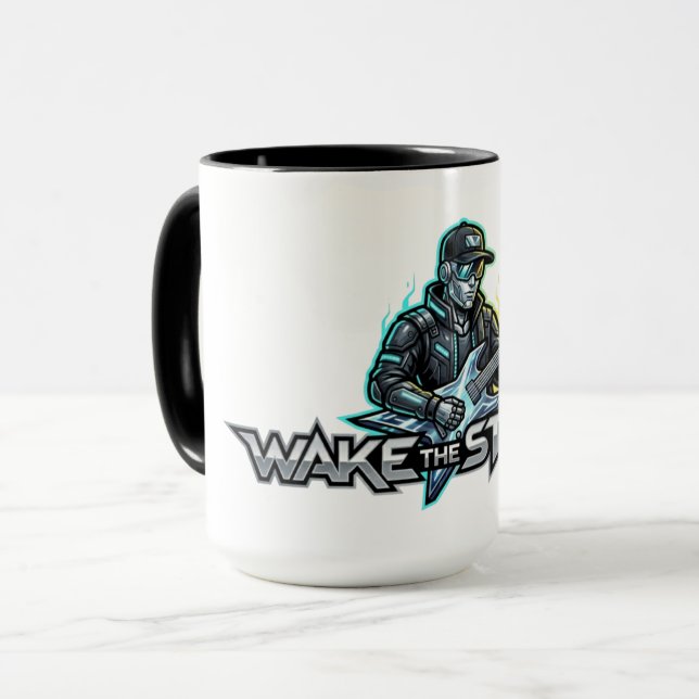 Wake The Strings Retro Future Art Mugg (Framsida vänster)