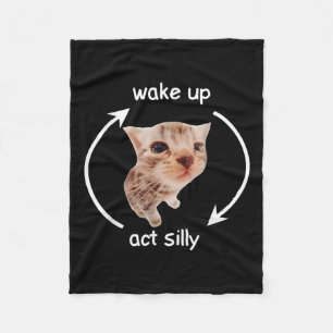 Wake Up Act-Fånig _ Gråtande Banana Cat Memme Fleecefilt