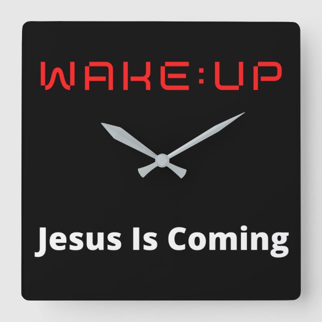 WAKE:UP Jesus kommer Fyrkantig Klocka (Framsida)