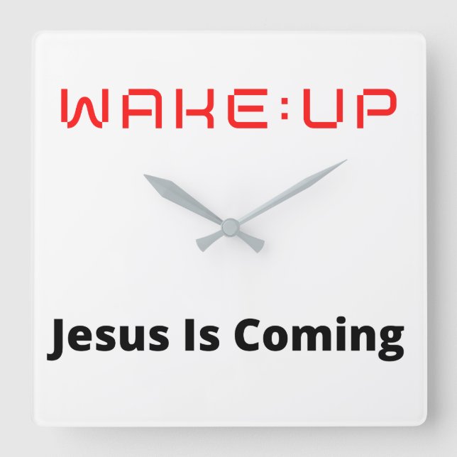 WAKE:UP Jesus kommer Fyrkantig Klocka (Framsida)