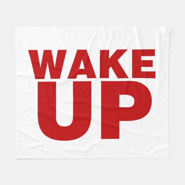 Wake Up Red Fleece Blanket (Framsidan (Horisontell))