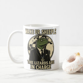 Wake Up Sheeple Lizard Rulers Parody Kaffemugg