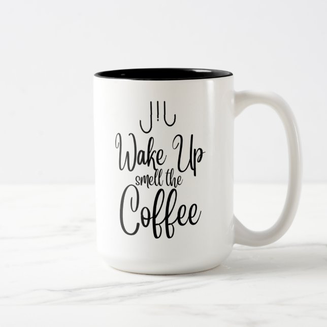 Wake Up Smell the Coffee Typografi Två-Tonad Mugg (Höger)