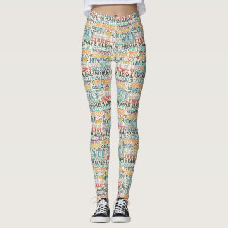 wake up stand up typography leggings