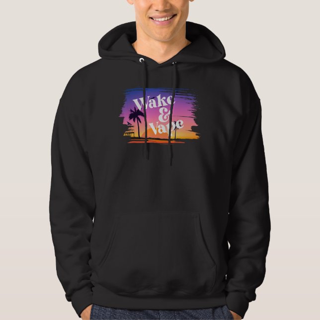 Wake & Vape Sunrise Hobbyist & Nicotine Fi Hoodie (Framsida)
